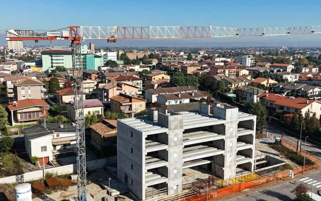 Costruzione residenza per disabili a Villafranca - veduta aerea